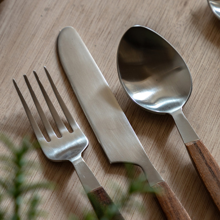 Adra Wooden Cutlery Set of 16