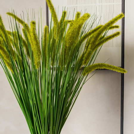 Faux Grass with Seed Heads Green (12pk) 850mm