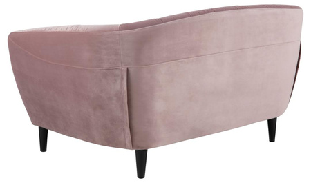 Sofa 2-osobowa Ria – różowa sofa Vic Dusty Rose 18 z czarnymi drewnianymi nogami ACTONA