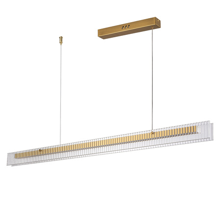 Lampa wisząca LONGIN-120 - LED, złota listwa ze szklaną obudową