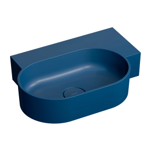 OVO M+ umywalka nablatowa/wisząca - prawa, 55 x 38 cm, midnight blue mat