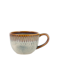 Organic Ridged Mug Stone (4pk) 145x110x80mm