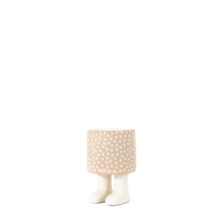 Polka Planter With Feet Medium Beige 105x105x155mm