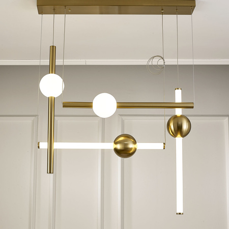 Lampa wisząca O-LINE L-4 - LED, 110 cm, mosiądz