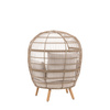 Fotel ogrodowy AVENA Egg Chair – kokon, technorattan, poduszki