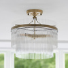 Lampa sufitowa Marietta – 3-punktowa, antyczny mosiądz / przezroczysty, 40 × 40 × 39,5 cm
