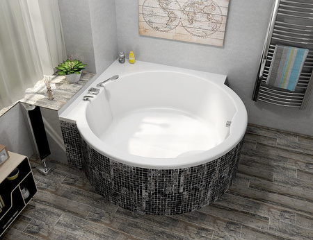 ROYAL CORNER wanna okrągła z konstrukcją 172x172x49cm, biała