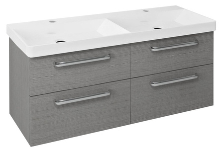 THEIA Szafka umywalkowa 116x50x44,2cm, 4 szuflady, dąb srebrny