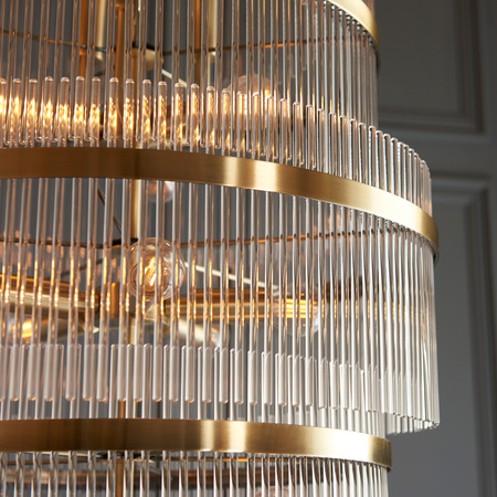 Marietta Grand 21 Pendant Light Antique Brass
