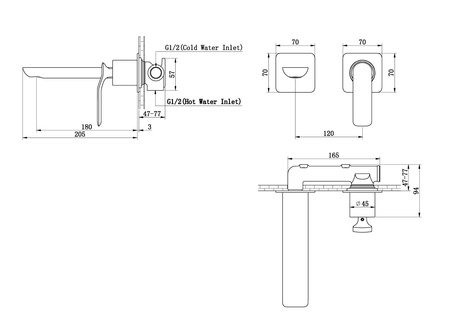 EXPERIENCE Chrom Podtynkowa bateria umywalkowa