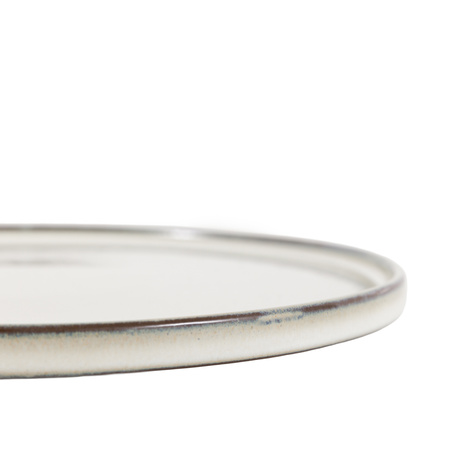 Talerz deserowy Reactive Glaze – jasnoszary, 18 × 18 × 3 cm, zestaw 4 szt.