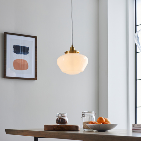 Camberley 1 Pendant Light Brass Opal Glass