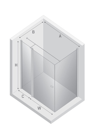 NZ2 Kabina prysznicowa NEW SOLEO GUNMETAL BRUSHED 1D prostokątna U 80x70x195 szkło czyste 6mm Active Shield 2.0- WSPORNIK PROSTY