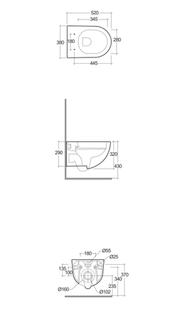 Zestaw DES Miska z Deską WC podwiesz. Rimless 52cm cappuccino Mat