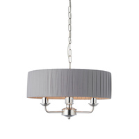 Highclere 3 Pendant Lght Nckel & Chrcoal 300-760mm