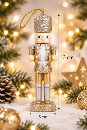 Zestaw 5 ozdób choinkowych / dziadki do   orzechów SHP CRACKER złoty