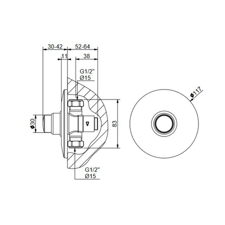 TEMPOR samozamykający podtynkowy zawór spłukujący do pisuaru, chrom