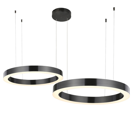 Lampa wisząca CIRCLE 2 60+80 cm - LED, ringi tytan szczotkowany na 1 podsufitce