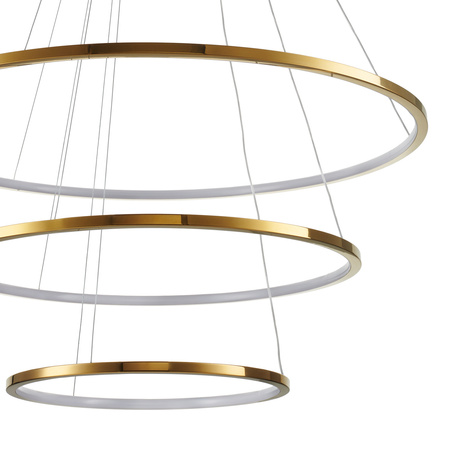 Lampa wisząca CIRCLE SLIM 40+60+80 cm - LED, ring złoty potrójny