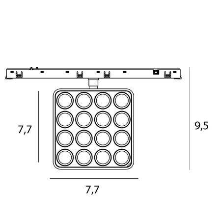 MAXLIGHT N0013Z raster 12W Czarny kwadrat 2700-5000K Zigbee- MICRO11