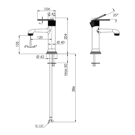 BEBÉ bateria umywalkowa, złoty
