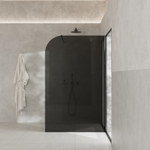 Ścianka prysznicowa GARDA Wall - czarny / 130 cm / miedź szczotkowana
