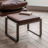Fabien Footstool Brown Leather 500x430x360mm