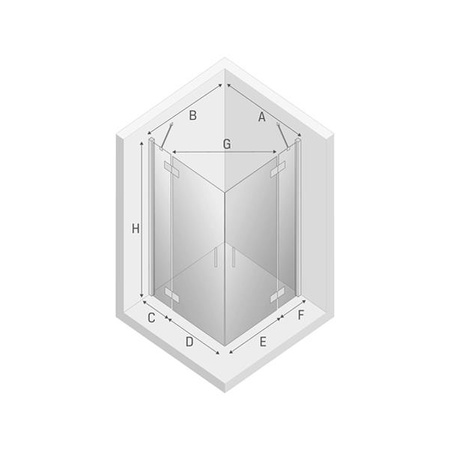 KABINA NEW RENOMA PROSTOKĄTNA  120x80x195 CZYSTE 6mm ACTIVE SHIELD