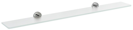 X-ROUND półka szklana 1000mm, chrom/szkło mleczne
