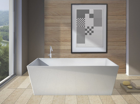 KVADRIE wanna kompozytowa 1590x650x550mm, objętość 360l, biały połysk
