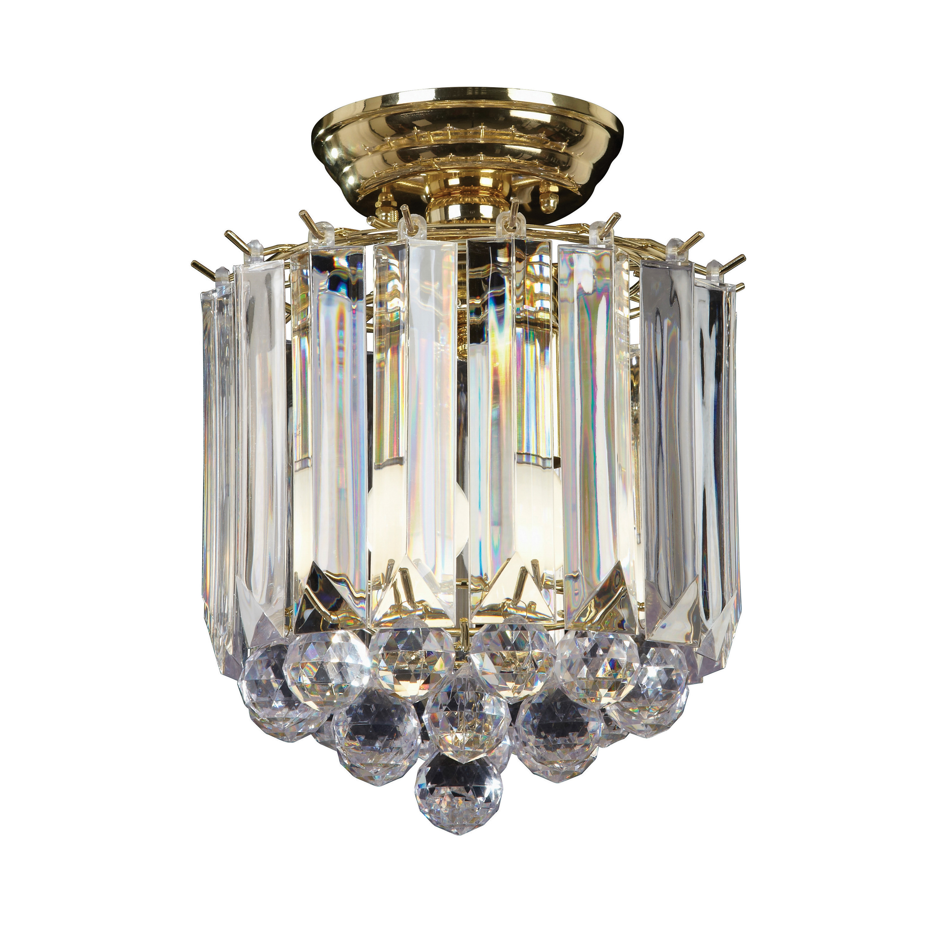 Lampa sufitowa Fargo – mosiądz / przezroczysty, 23 × 23 × 28 cm