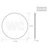WC tabliczka, średnica 75mm, stal nierdzewna mat