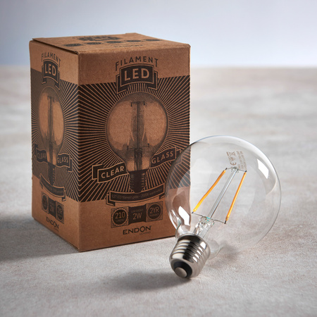 E27 LED Filament Globe 135x95mm Clear 2W