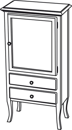 RETRO szafka 60x120x38cm, starobiała, prawa