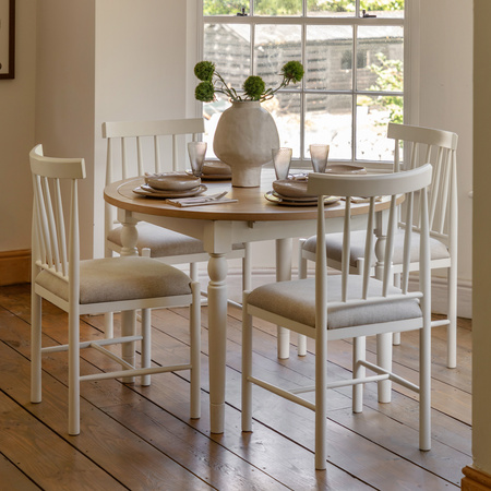 Eton Round Ext Dning Table White 1100/1500x750mm