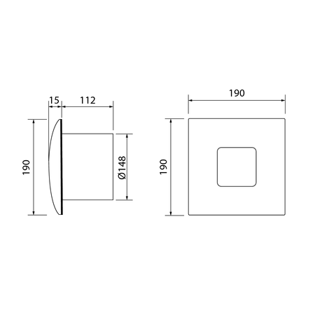 SILENTIS 15 T wentylator łazienkowy, osiowy, czasowy, 25W, wylot 150mm, biały