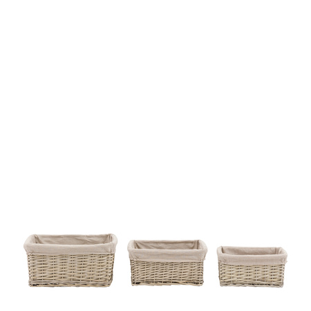 Sylva Sq Lined Basket Grey S/3 430x310x210mm