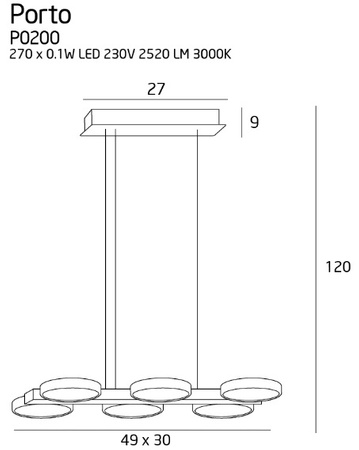 Porto P0200 lampa wisząca