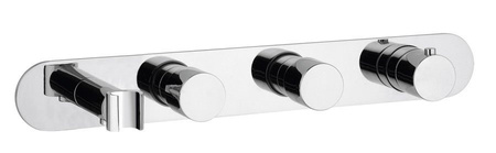 Bateria  prysznicowa/wannowa termostatyczna podtynkowa z uchwytem prysznica, 2 wyjścia, chrom