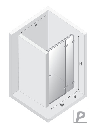 Drzwi wnękowe AVEXA NICKEL BRUSHED 1D P 80x200 szkło czyste 6mm Active Shield 2.0