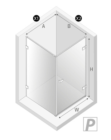Kabina prysznicowa OXIA 1D P prostokątna 90x120x200 szkło czyste 8mm Active Shield 2.0