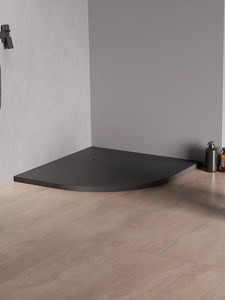 Brodzik NEX konglomeratowy półokrągły R55 80x80x3,5 antracyt struktura