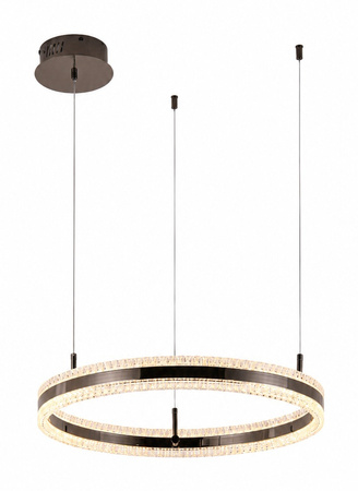 Lampa wisząca ARKADIA LED 60 cm - tytanowa z kryształowym pierścieniem