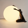 Lampa stołowa WOMAN-1 ,47 cm - czarna figura, biały klosz