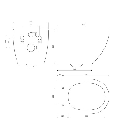 OTTAWA COMFORT miska toaletowa wisząca z deską wolnoopadającą, 54 x 37 cm, biały mat