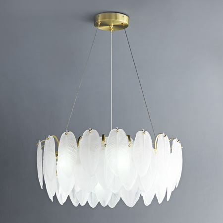 Lampa wisząca PIUMA 60 cm – biała, okrągła oprawa sufitowa