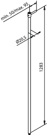 SHOWER RAIL STRAIGHT EXTENDED chrom