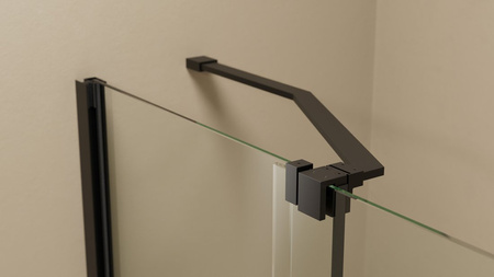 ROLLS BLACK parawan wannowy 1400x1500mm, szkło czyste