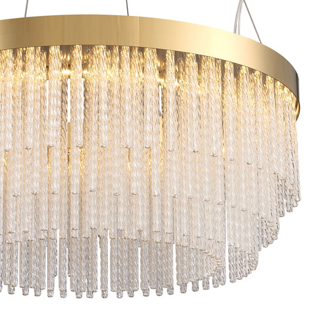 Lampa wisząca GLORIA  60 cm - żyrandol LED, kryształowo-złoty