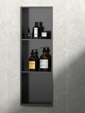 DENBO półka wpuszczana, 270x810mm, stal nierdzewna, gun metal